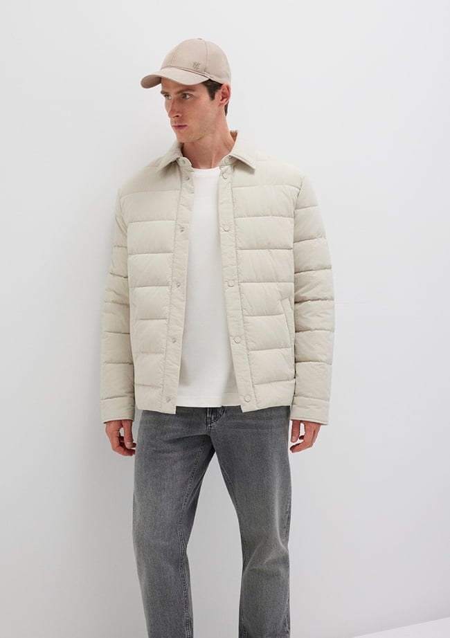  Mavi Bej Şişme Mont 0110599-70144