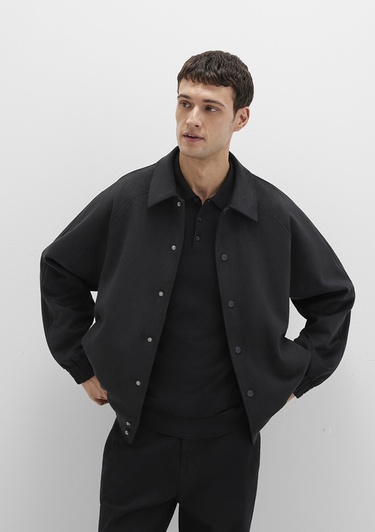  Mavi Siyah Suni Süet Ceket Loose Fit / Bol Rahat Kesim 0110649-71379