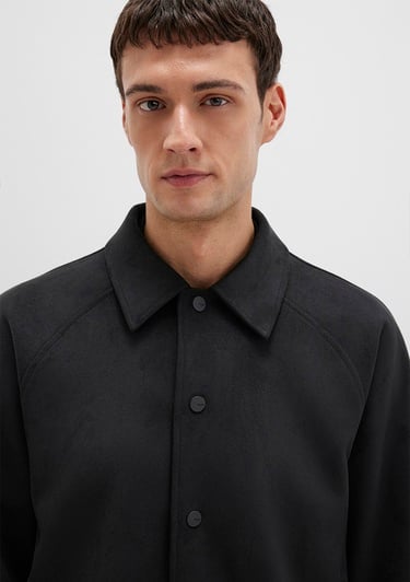  Mavi Siyah Suni Süet Ceket Loose Fit / Bol Rahat Kesim 0110649-71379