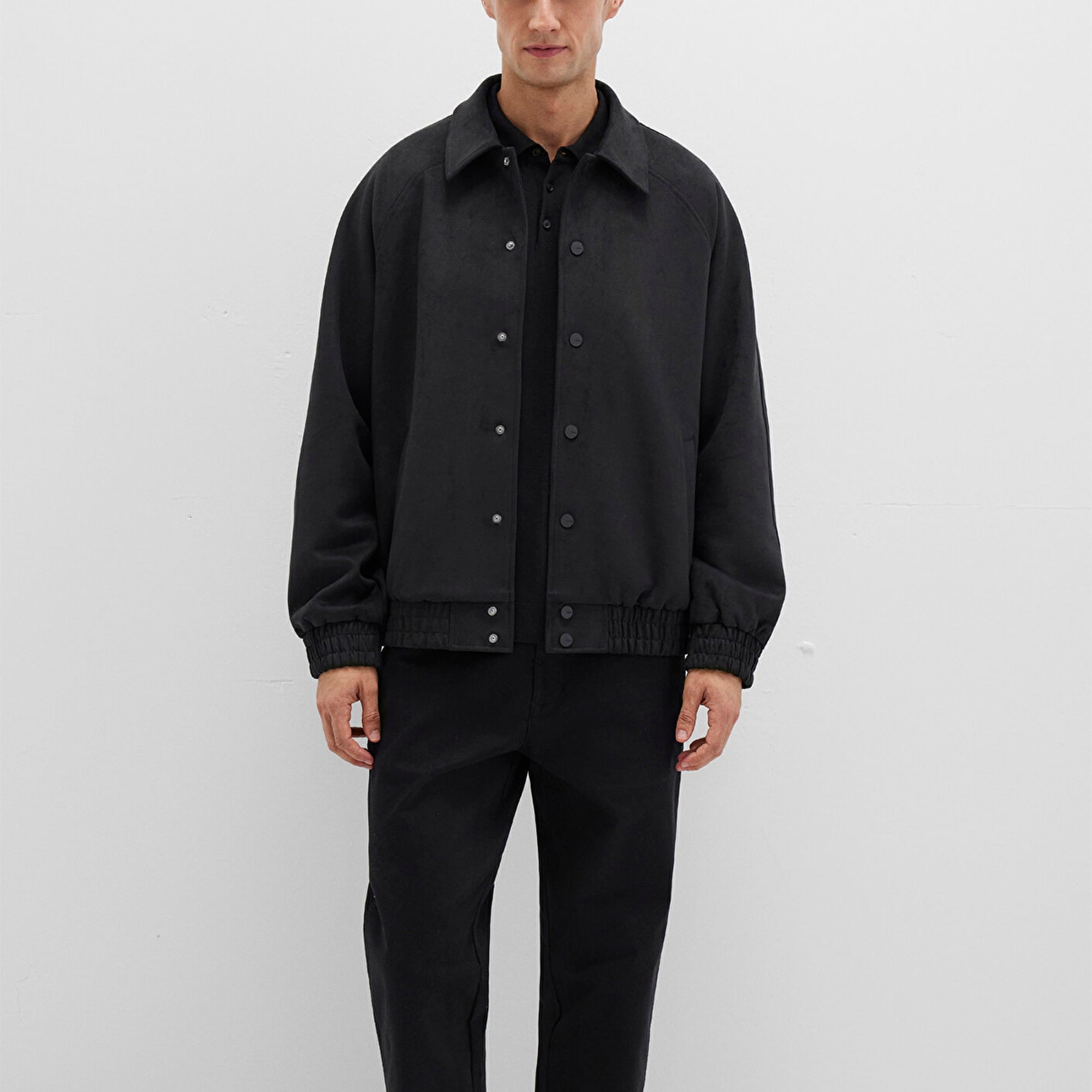 Mavi Siyah Suni Süet Ceket Loose Fit / Bol Rahat Kesim 0110649-71379