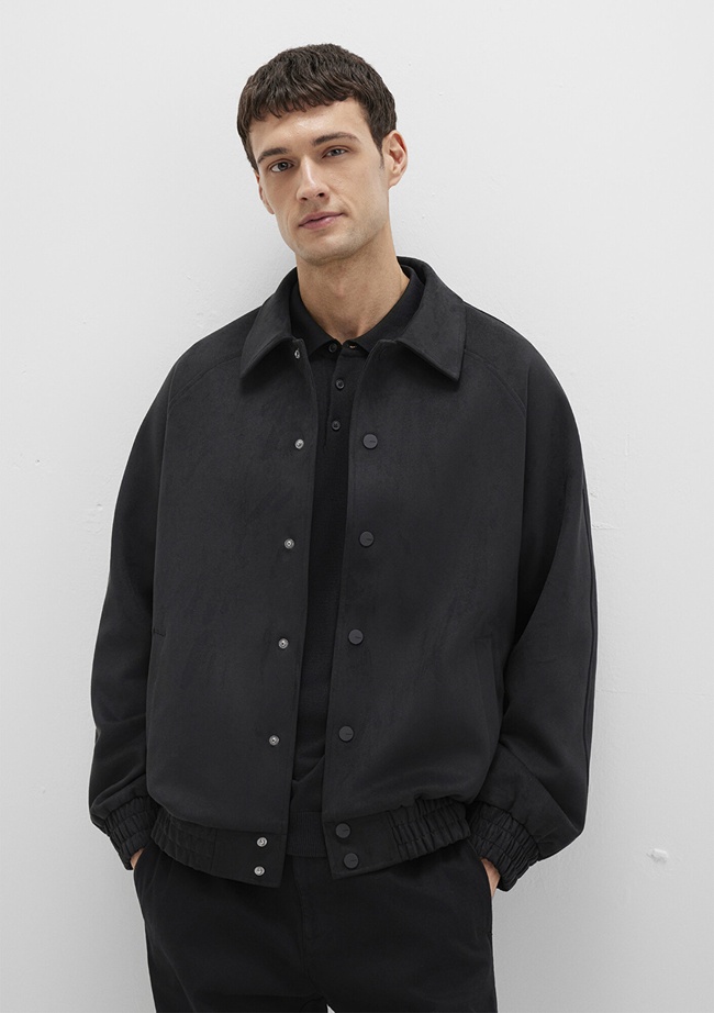  Mavi Siyah Suni Süet Ceket Loose Fit / Bol Rahat Kesim 0110649-71379