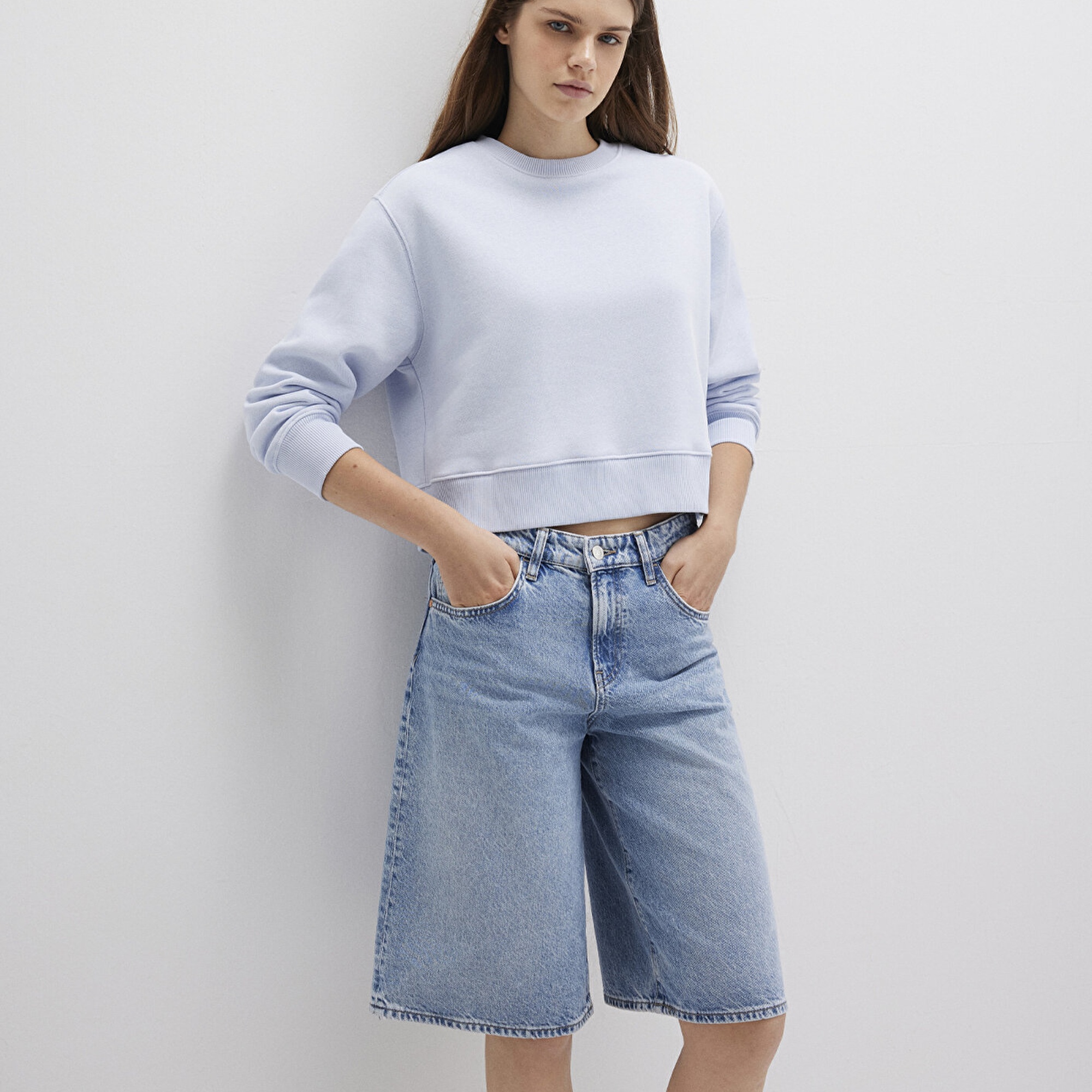 Mavi Bisiklet Yaka Mavi Sweatshirt 1S10387-89201