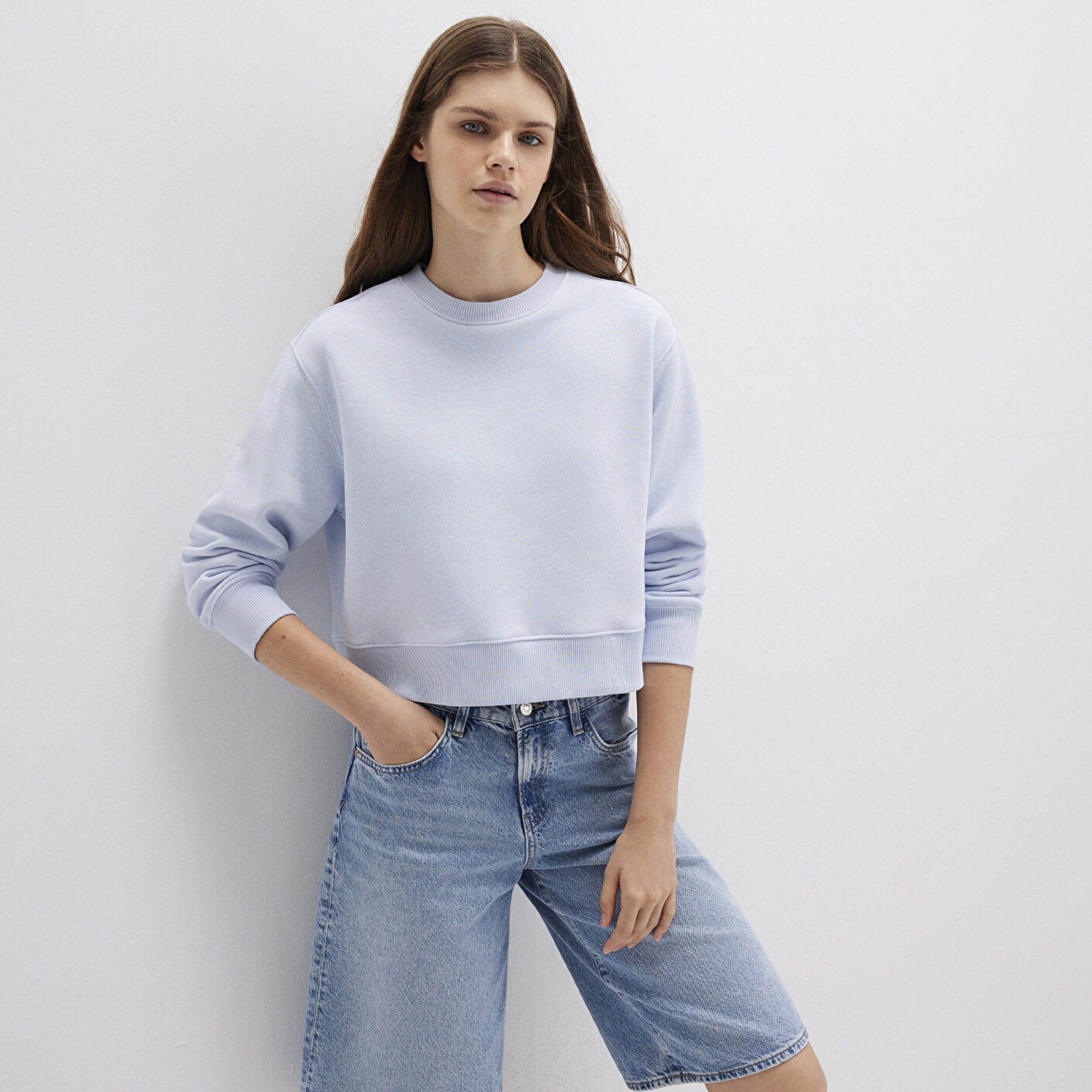 Mavi Bisiklet Yaka Mavi Sweatshirt 1S10387-89201