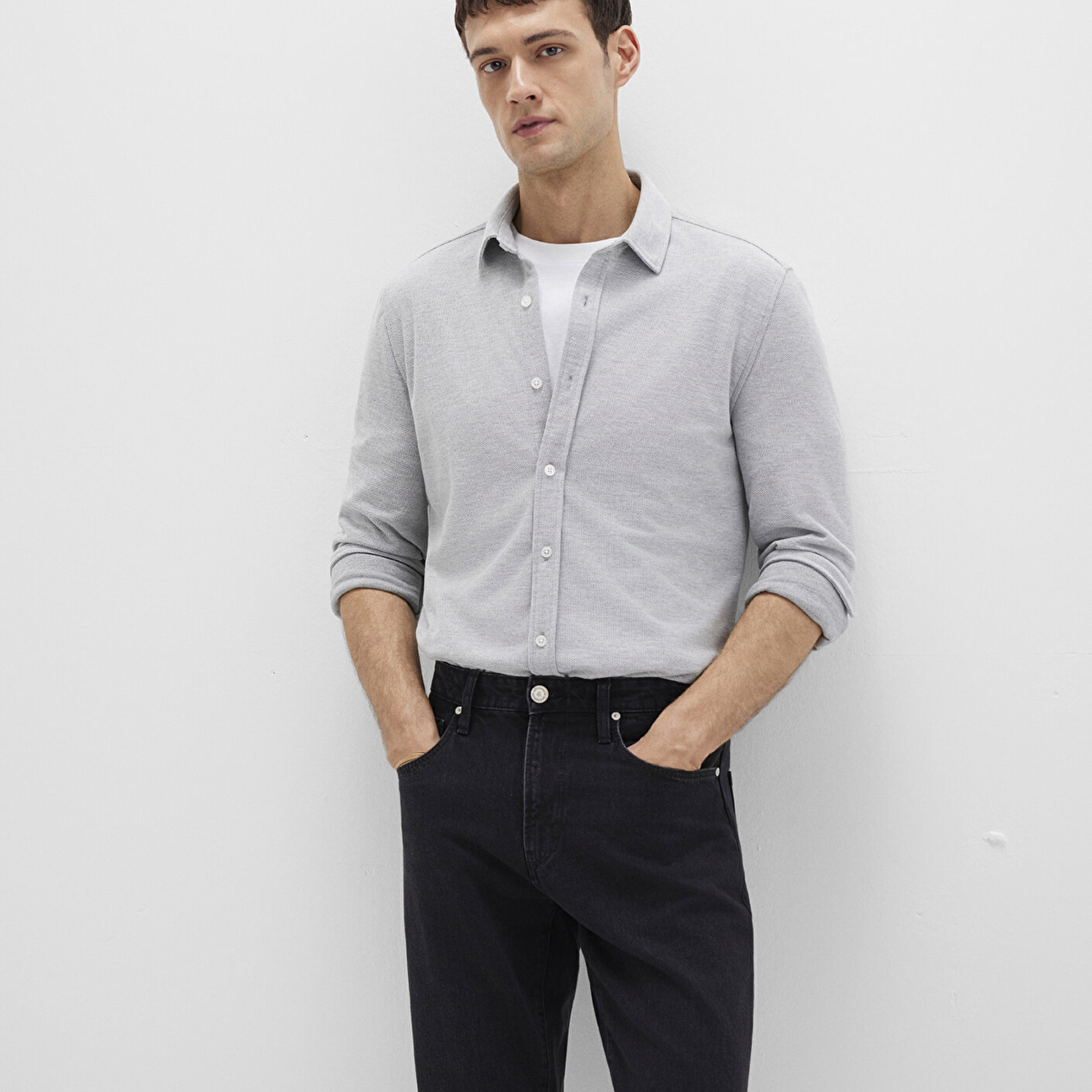 Mavi Gri Gömlek Slim Fit / Dar Kesim 0211513-80018