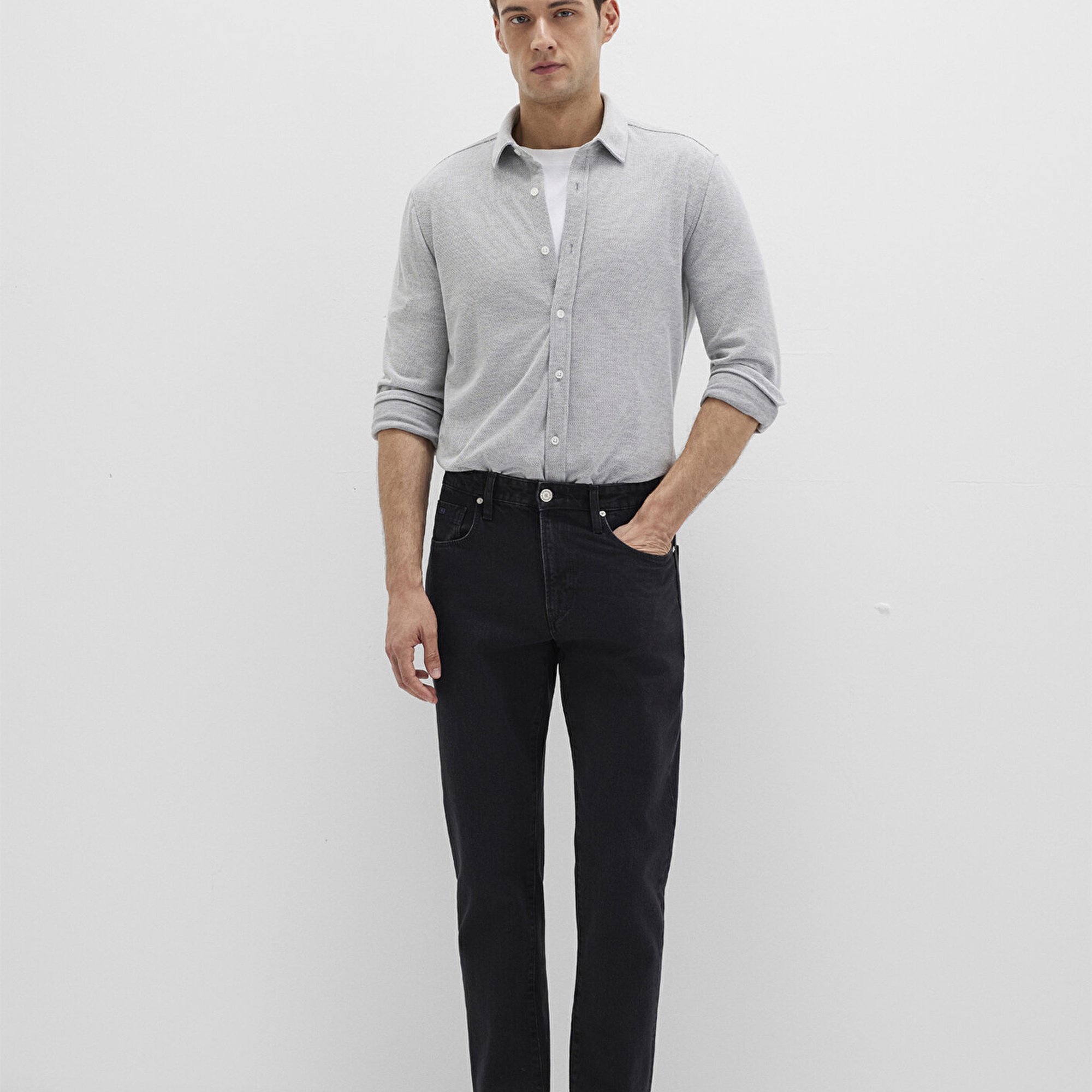 Mavi Gri Gömlek Slim Fit / Dar Kesim 0211513-80018