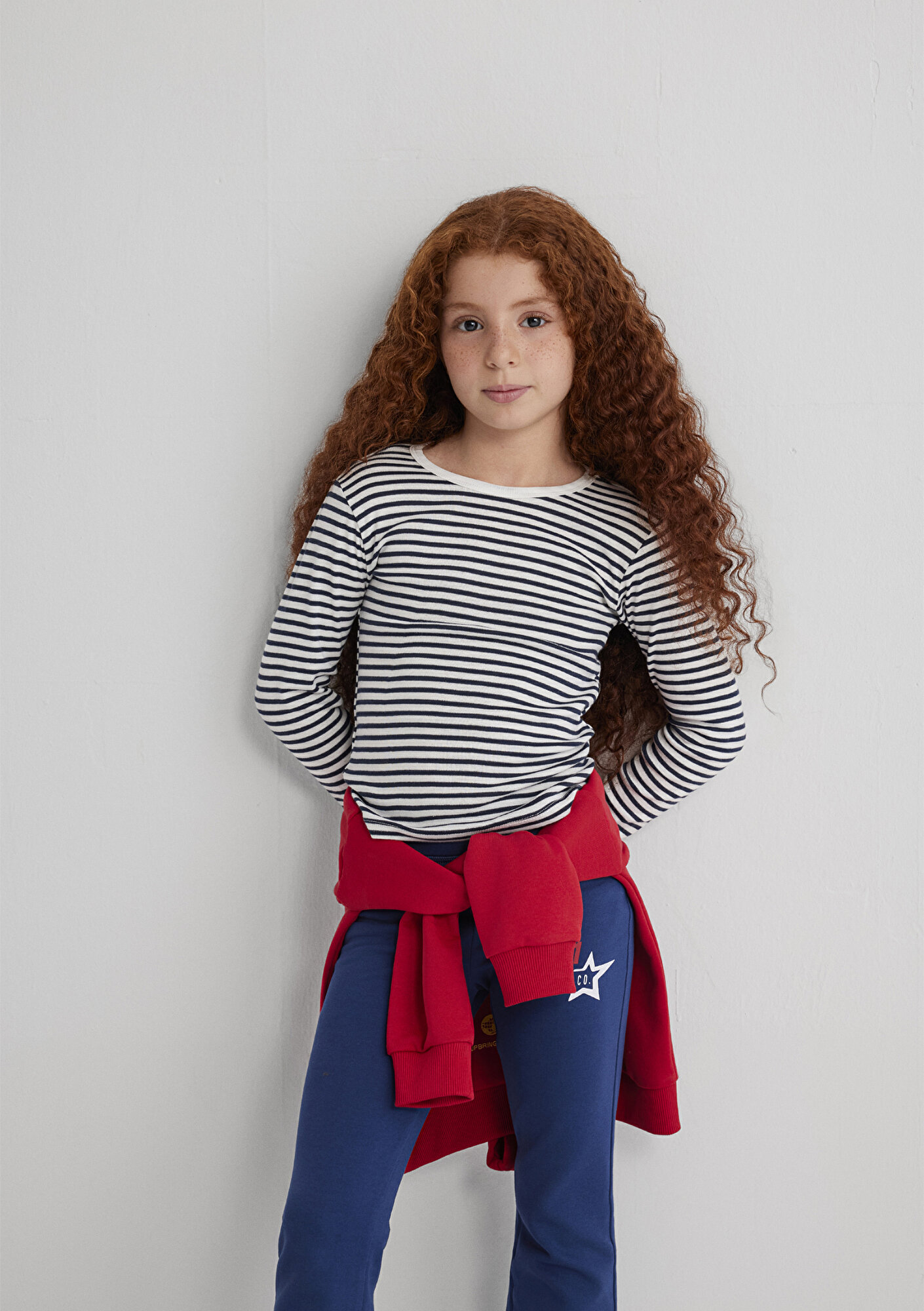  Mavi Çizgili Basic Tişört Fitted / Vücuda Oturan Kesim 7610351-86625