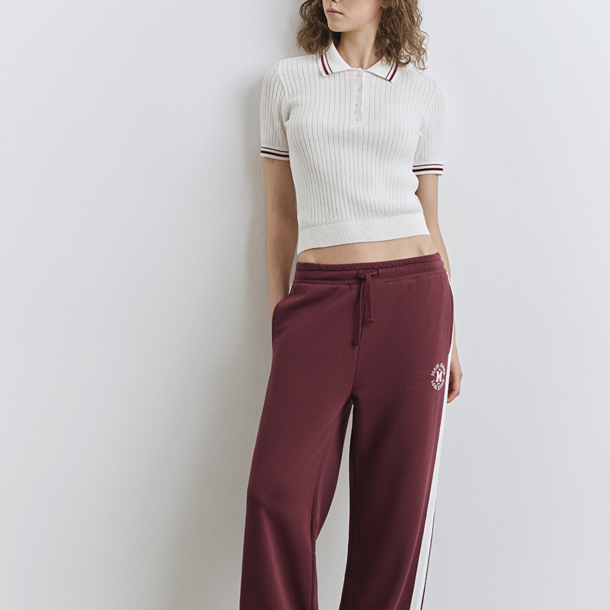 Mavi Mavi Logo Şerit Detaylı Bordo Eşofman Altı 1011038-70393