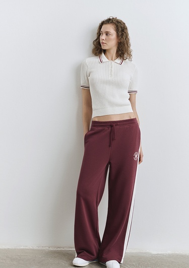  Mavi Mavi Logo Şerit Detaylı Bordo Eşofman Altı 1011038-70393