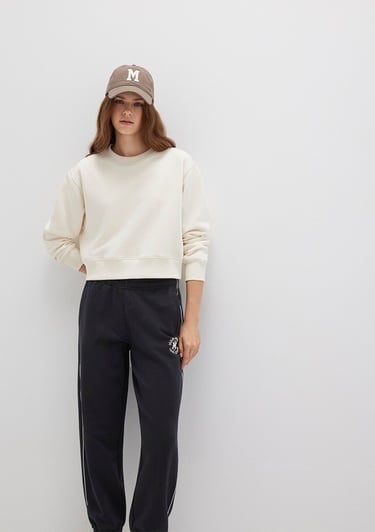  Mavi Bisiklet Yaka Ekru Sweatshirt 1S10387-70049