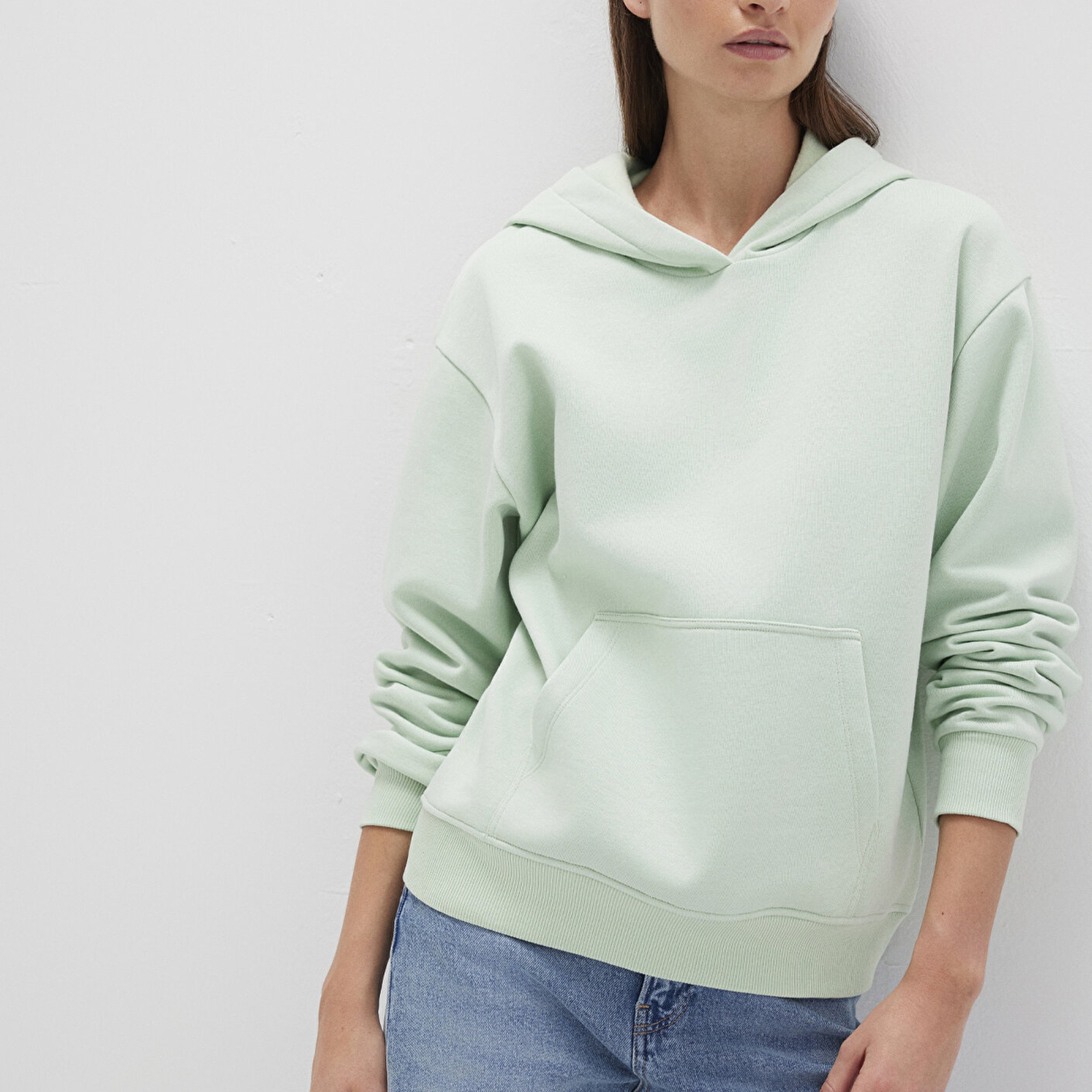 Mavi Kapüşonlu Yeşil Basic Sweatshirt 167299-71449