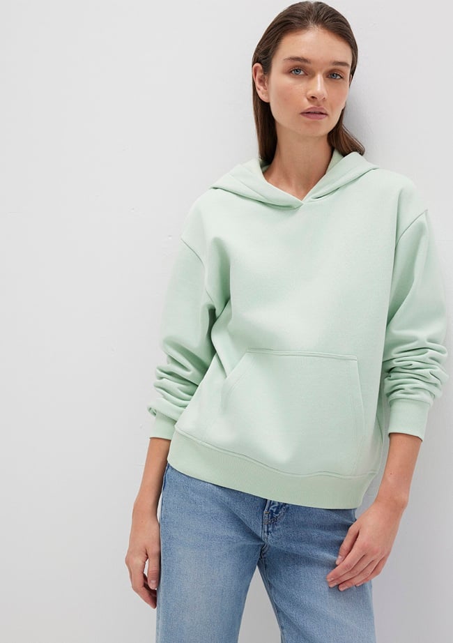  Mavi Kapüşonlu Yeşil Basic Sweatshirt 167299-71449