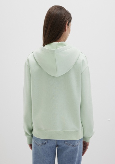 Mavi Kapüşonlu Yeşil Basic Sweatshirt 167299-71449