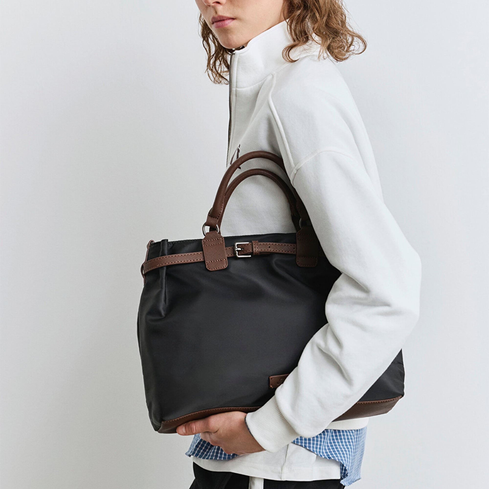 Mavi Mavi Logo Baskılı Yarı Fermuarlı Ekru Sweatshirt 1S10373-70057