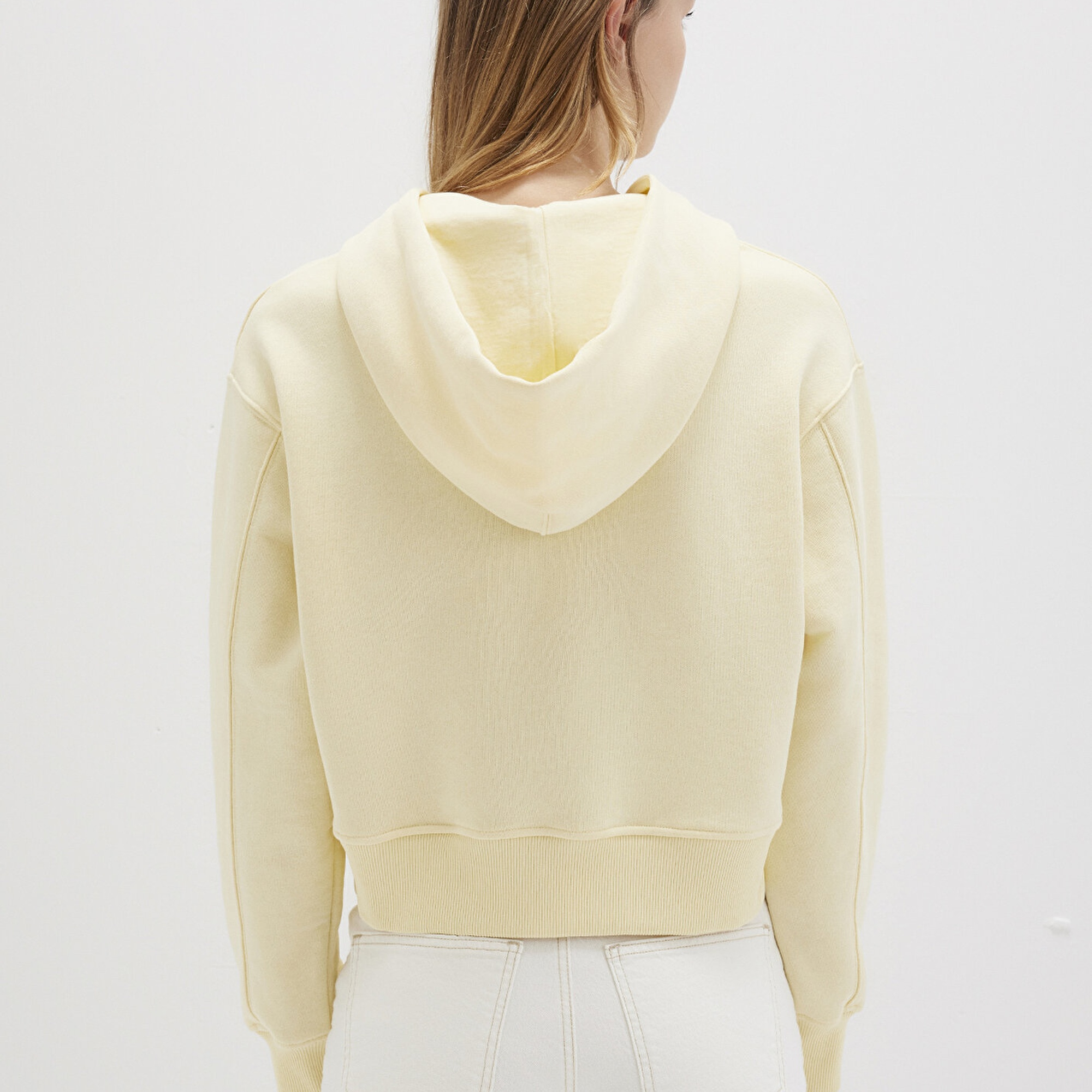 Mavi Kapüşonlu Sarı Sweatshirt 1S10386-71187