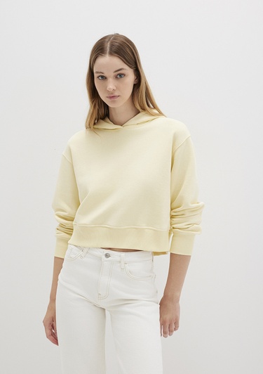  Mavi Kapüşonlu Sarı Sweatshirt 1S10386-71187