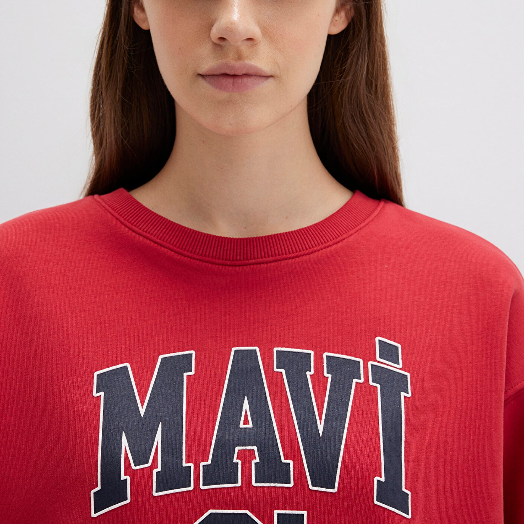 Mavi Mavi Logo Baskılı Kırmızı Sweatshirt 1S10381-80638
