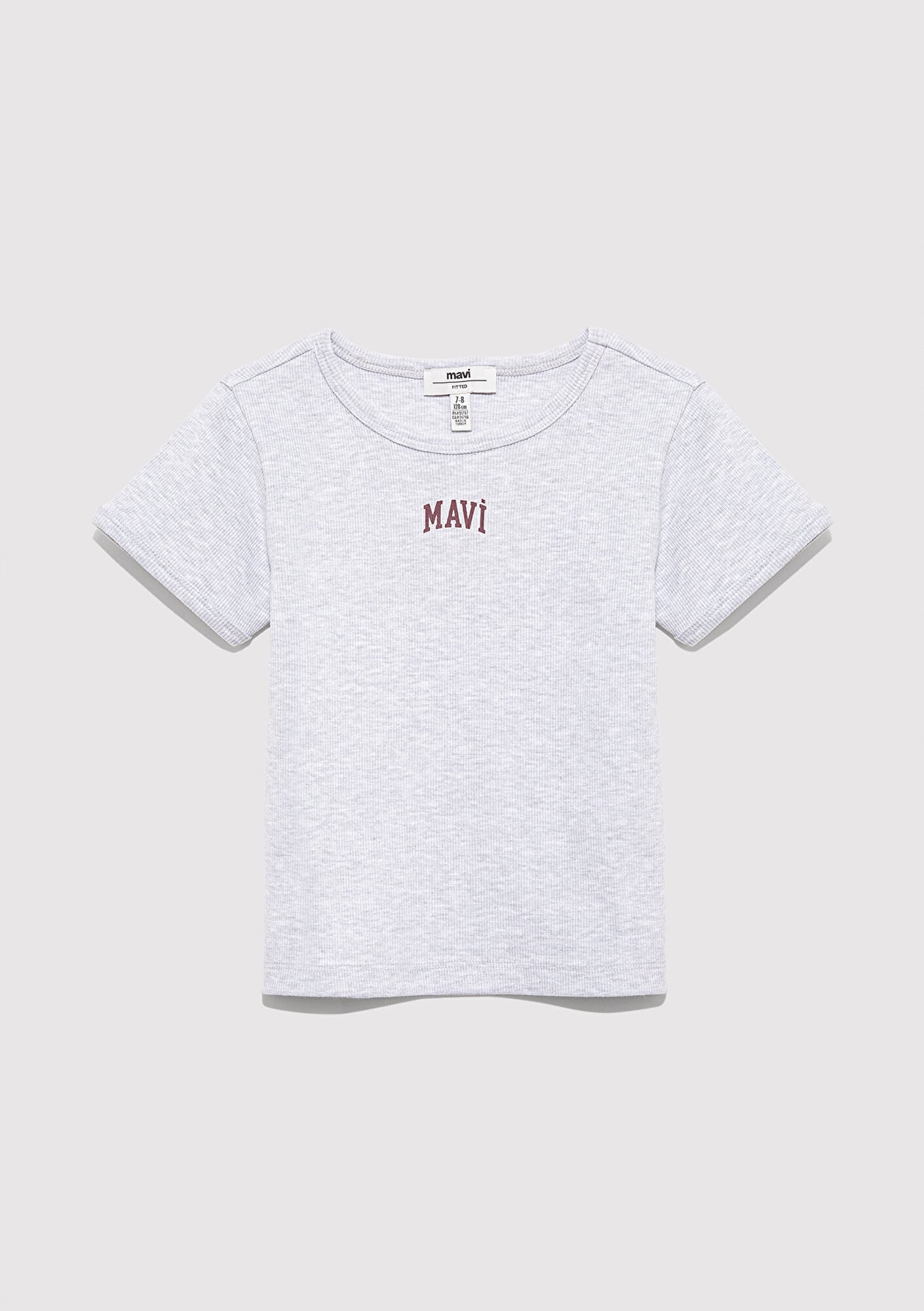  Mavi Mavi Logo Baskılı Gri Tişört Fitted / Vücuda Oturan Kesim 7610350-88467