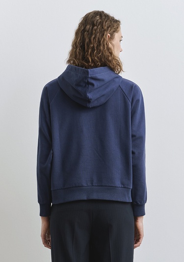  Mavi Biye Detaylı Kapüşonlu Lacivert Sweatshirt 1S10362-87518
