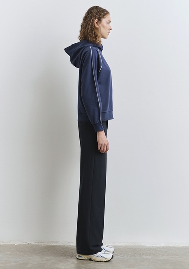  Mavi Biye Detaylı Kapüşonlu Lacivert Sweatshirt 1S10362-87518