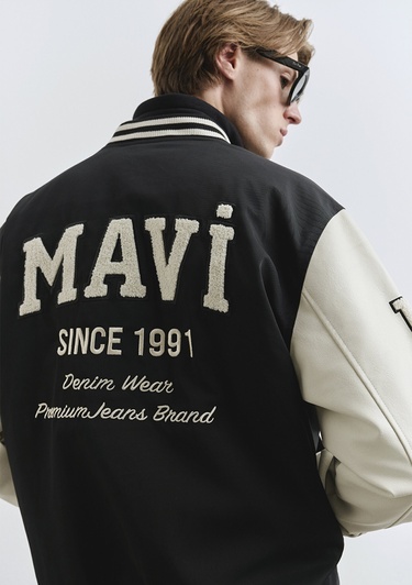  Mavi Mavi Baskılı Kolej Ceket 0110326-900