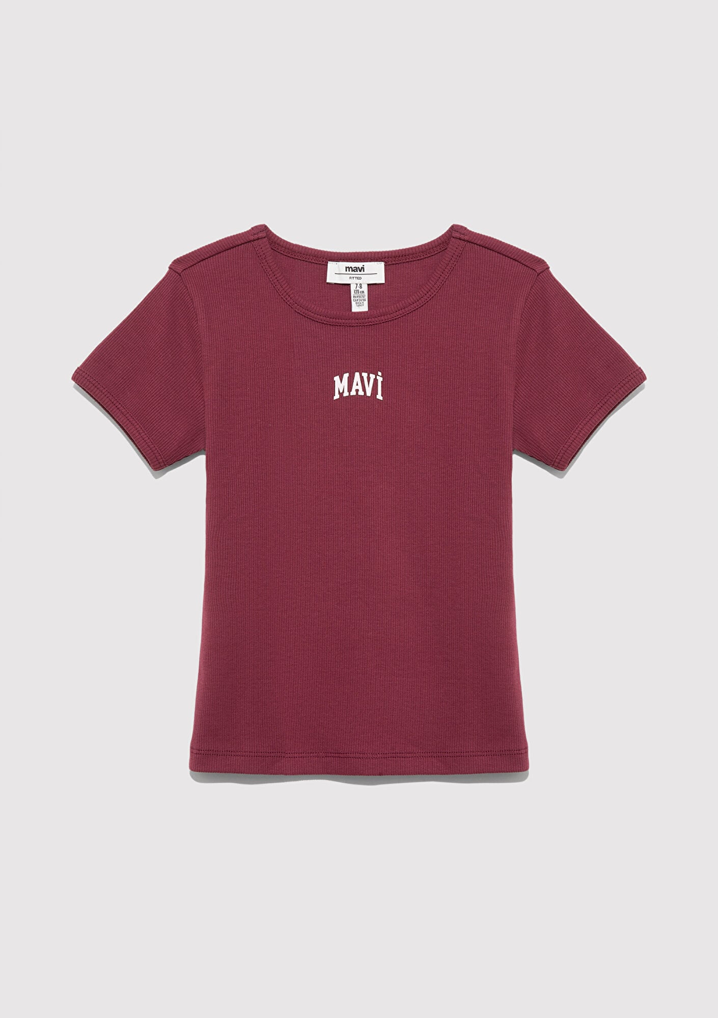  Mavi Mavi Logo Baskılı Bordo Tişört Fitted / Vücuda Oturan Kesim 7610350-70393