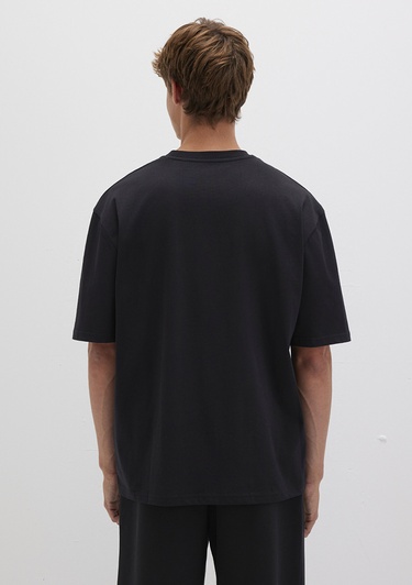  Mavi Pro Baskılı Siyah Tişört Relaxed Fit / Rahat Kesim 0613090-900