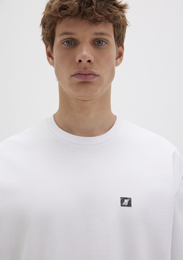  Mavi Pro Baskılı Beyaz Tişört Relaxed Fit / Rahat Kesim 0613090-620