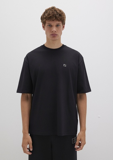  Mavi Pro Baskılı Siyah Tişört Relaxed Fit / Rahat Kesim 0613090-900