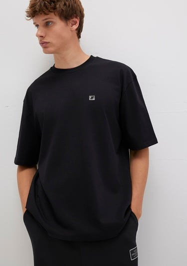  Mavi Pro Baskılı Siyah Tişört Relaxed Fit / Rahat Kesim 0613090-900