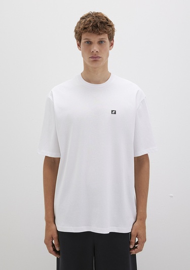  Mavi Pro Baskılı Beyaz Tişört Relaxed Fit / Rahat Kesim 0613090-620