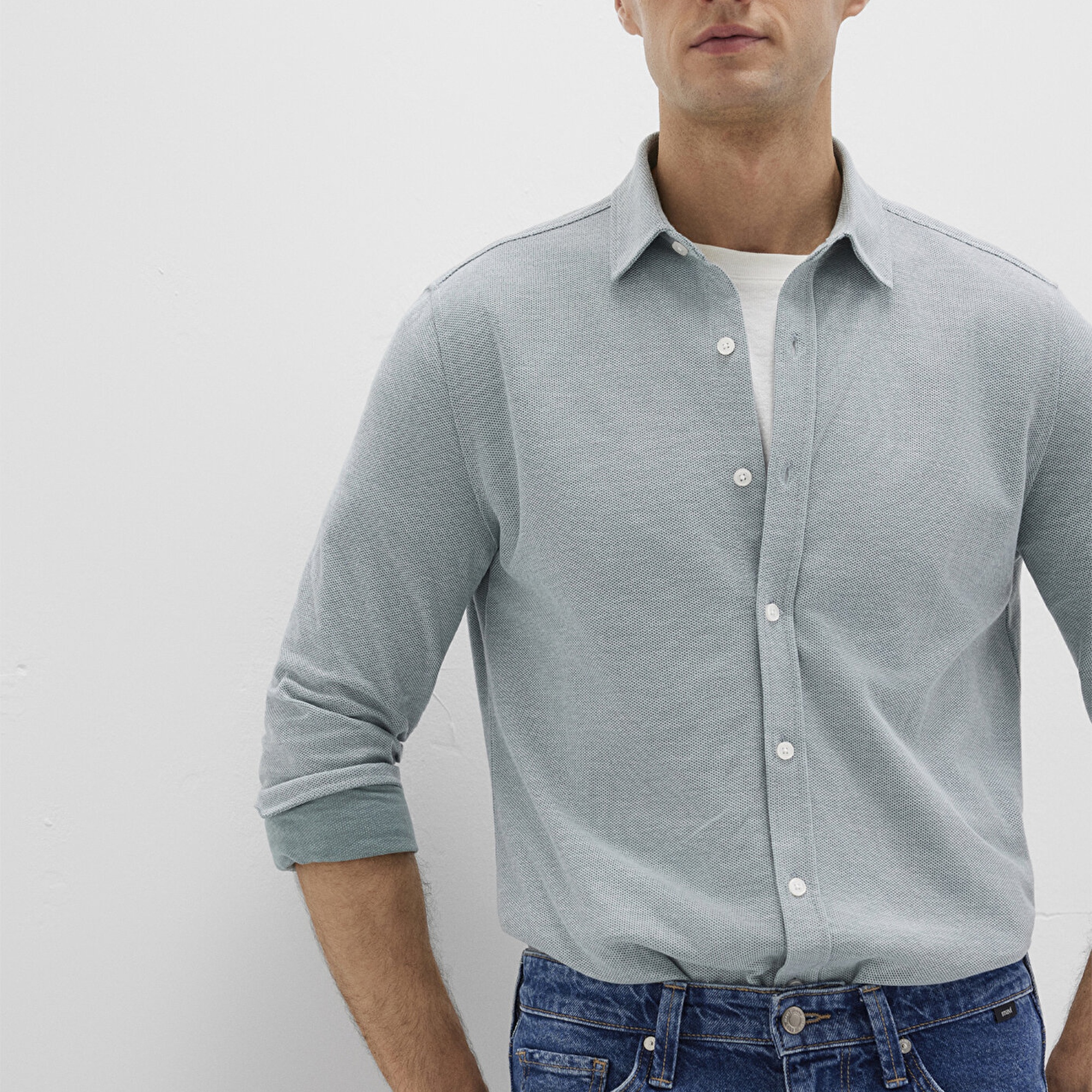 Mavi Gri Gömlek Slim Fit / Dar Kesim 0211513-70131