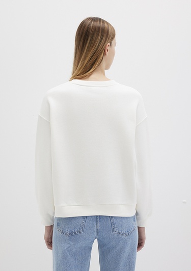  Mavi Mavi Logo Baskılı Beyaz Sweatshirt 1S10419-80194