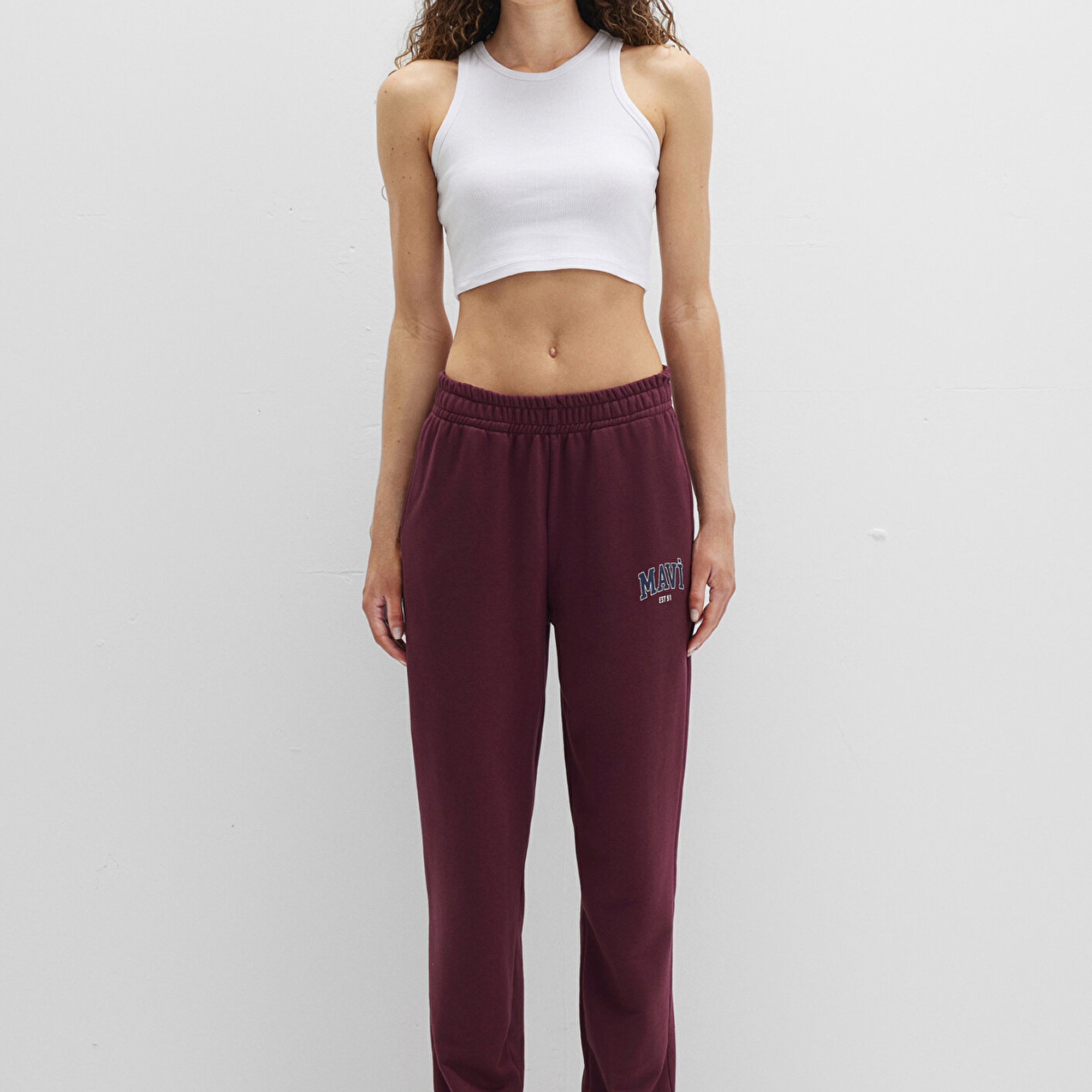 Mavi Mavi Logo Baskılı Bordo Eşofman Altı 1010757-90705