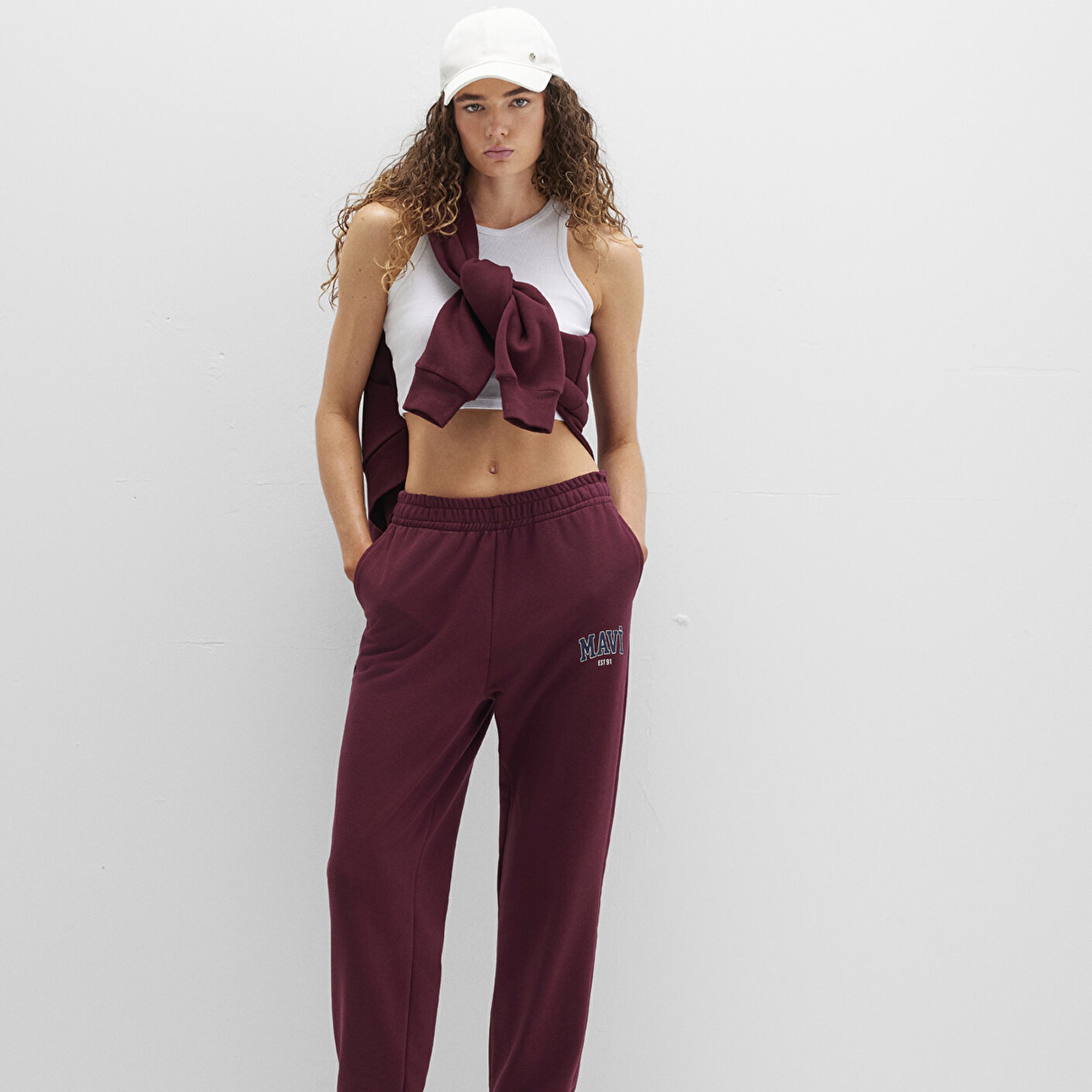 Mavi Mavi Logo Baskılı Bordo Eşofman Altı 1010757-90705