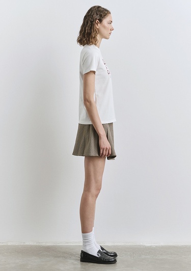  Mavi Baskılı Ekru Tişört Regular Fit / Normal Kesim 1613375-70057