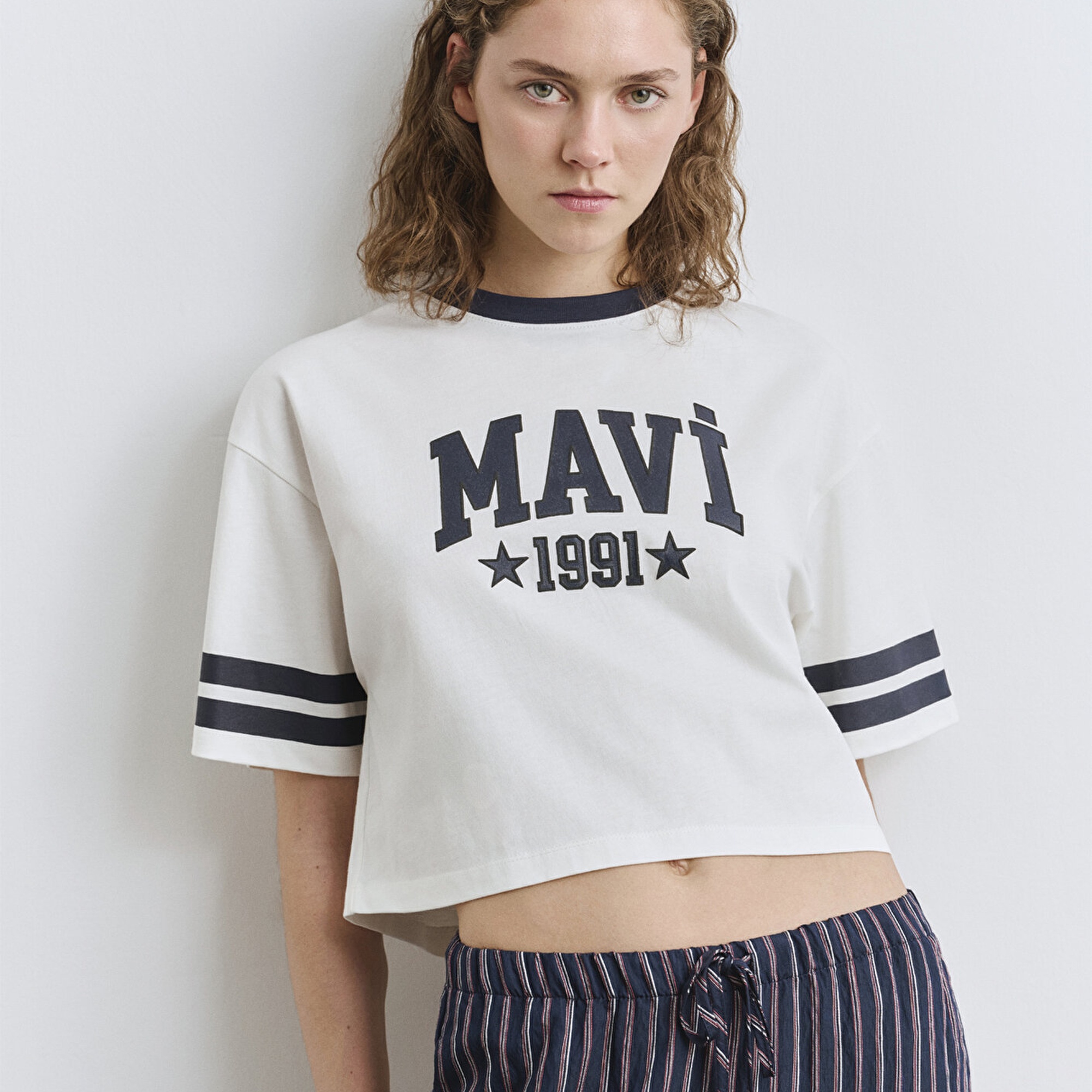 Mavi Mavi Logo Baskılı Beyaz Tişört Regular Fit / Normal Kesim 1613376-70057