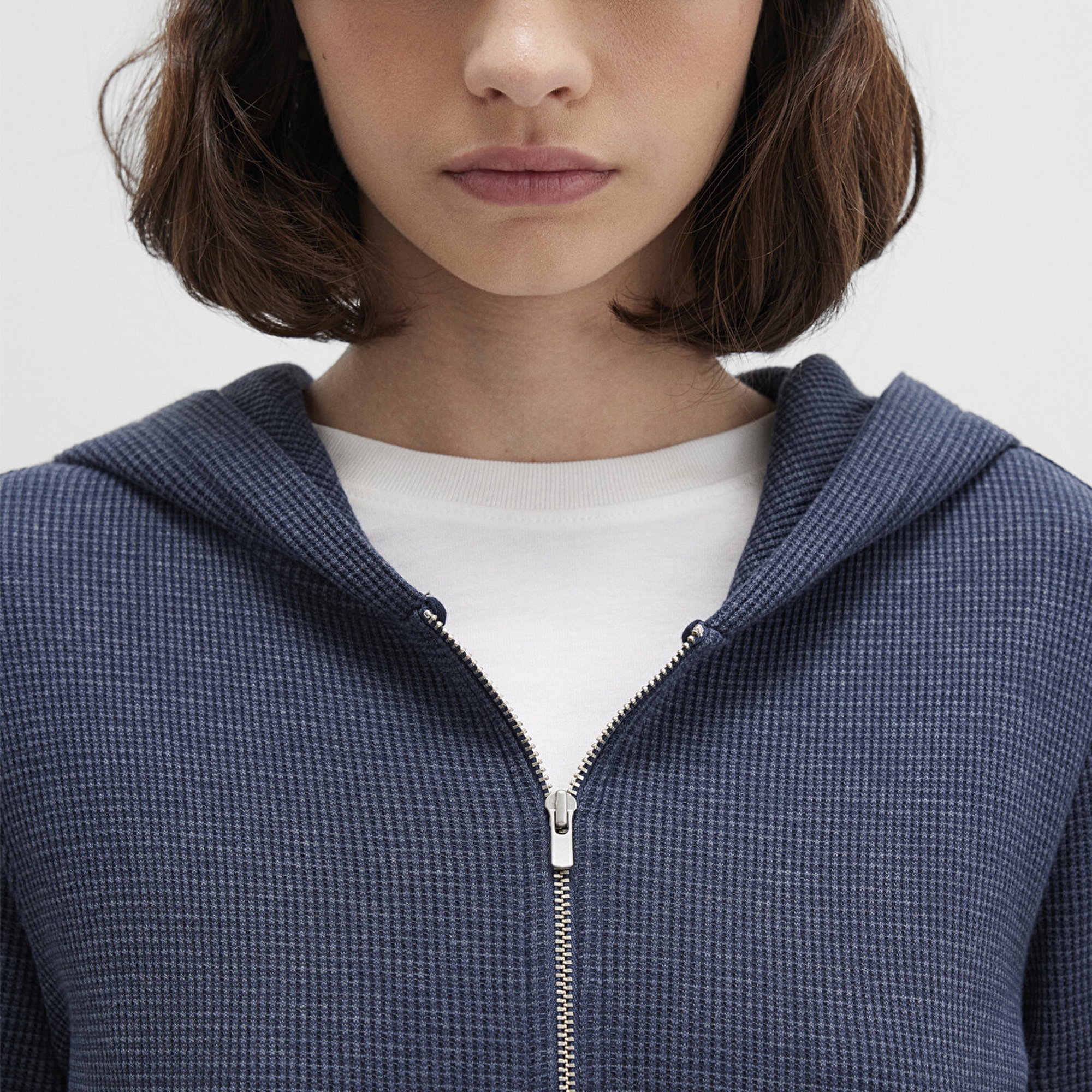 Mavi Fermuarlı Dokulu Lacivert Sweatshirt 1613383-32184