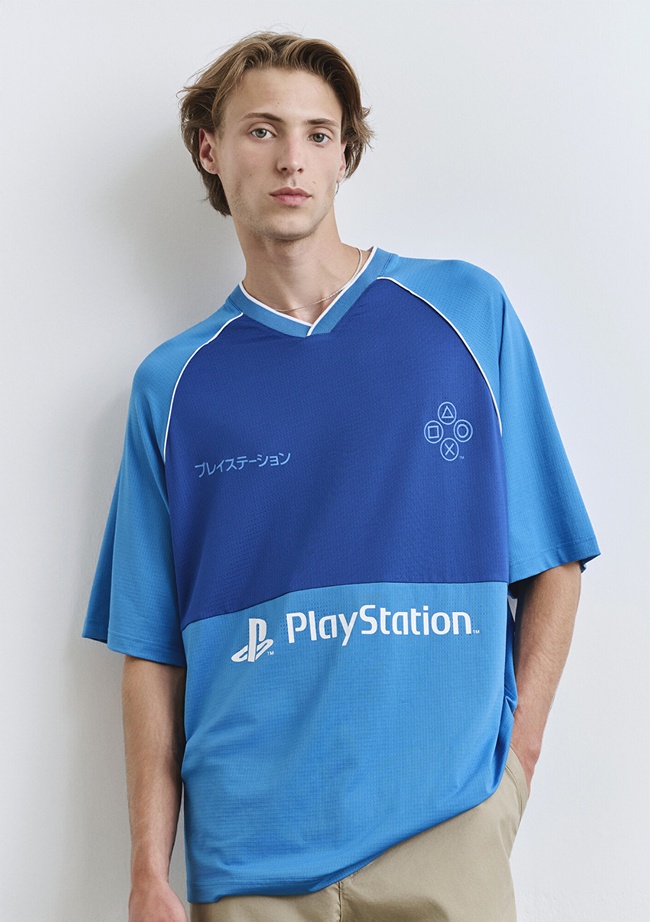  Mavi PlayStation Baskılı Mavi Tişört Oversize / Geniş Kesim 0612939-70772