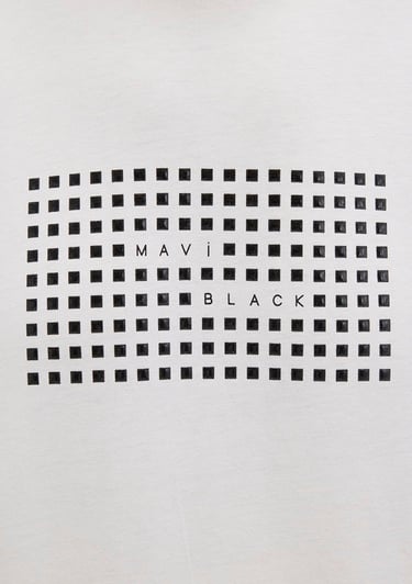  Mavi Mavi Black Baskılı Ekru Tişört Regular Fit / Normal Kesim 0612866-70057