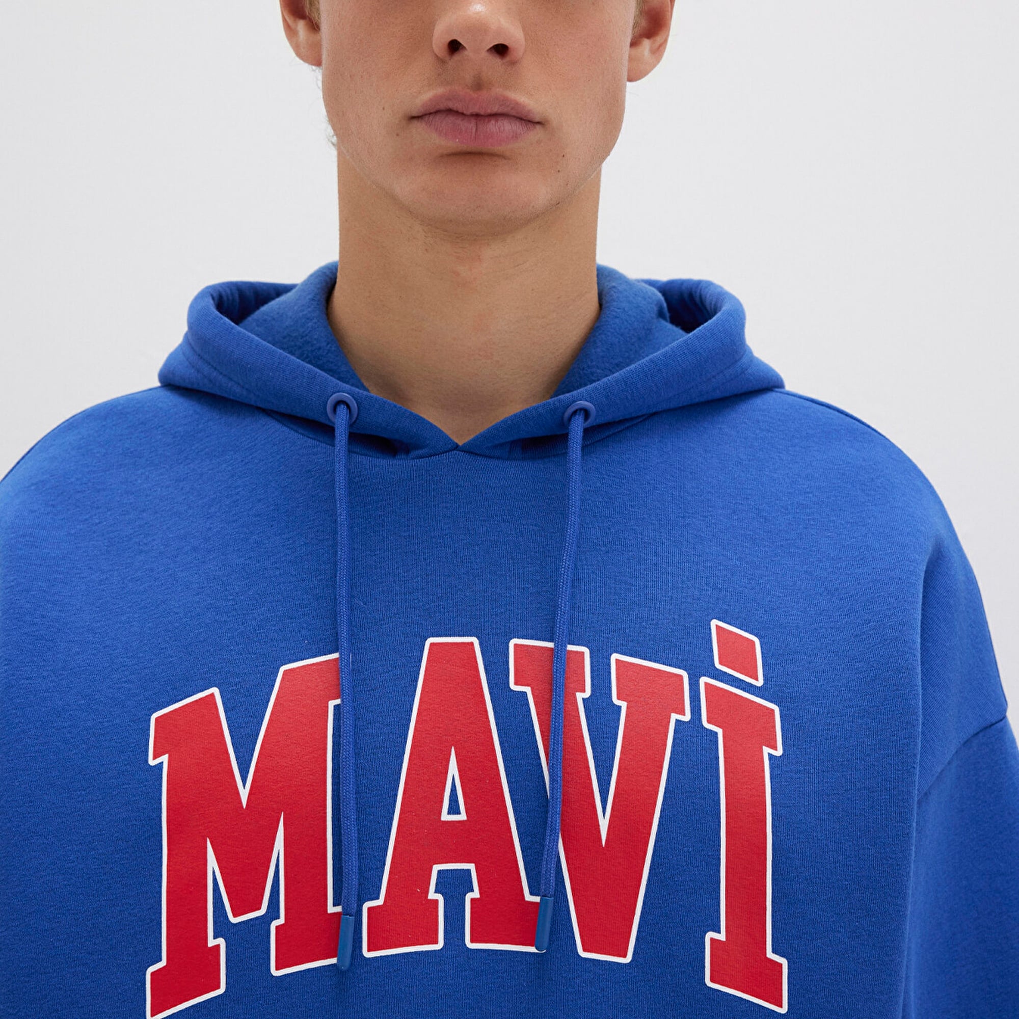 Mavi Mavi Logo Baskılı Kapüşonlu Mavi Sweatshirt 067149-70907
