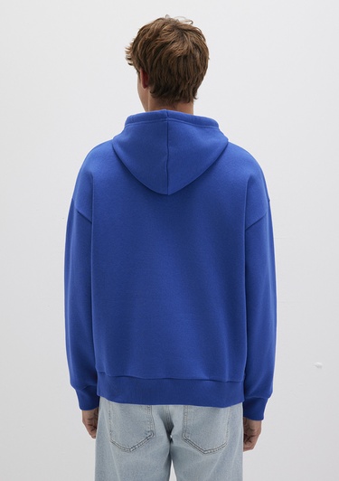  Mavi Mavi Logo Baskılı Kapüşonlu Mavi Sweatshirt 067149-70907