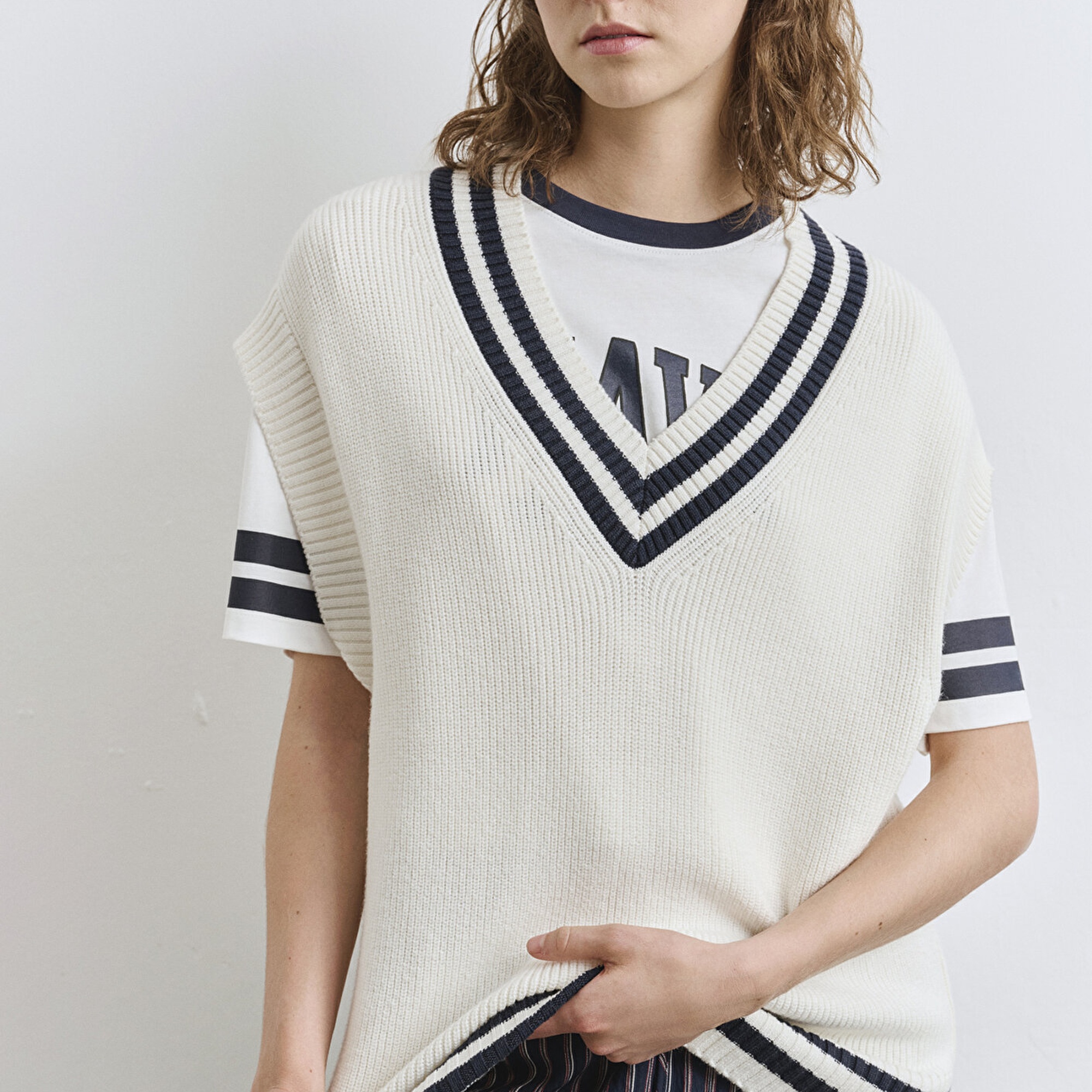 Mavi Ekru Süveter Loose Fit / Bol Rahat Kesim 1710706-70057