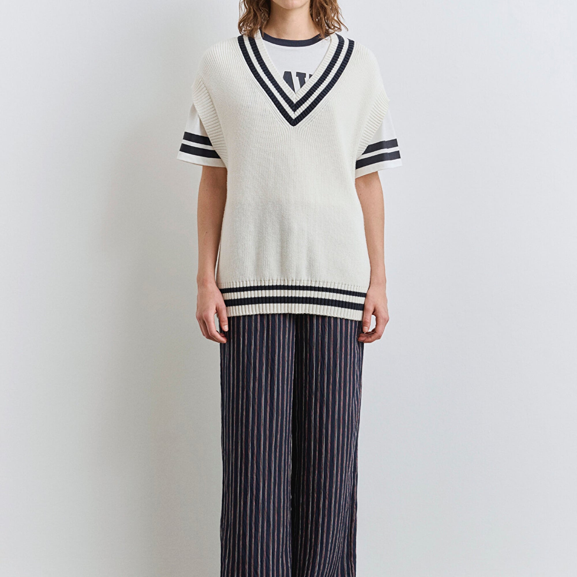 Mavi Ekru Süveter Loose Fit / Bol Rahat Kesim 1710706-70057