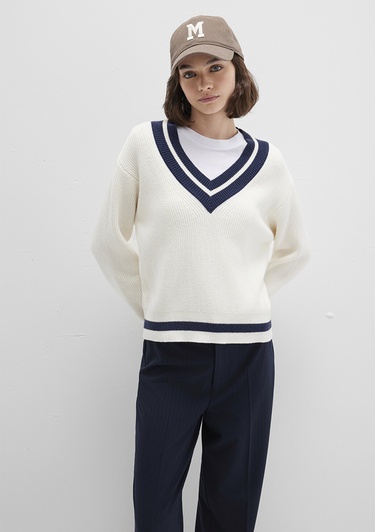  Mavi Ekru Kazak Regular Fit / Normal Kesim 1710705-70057