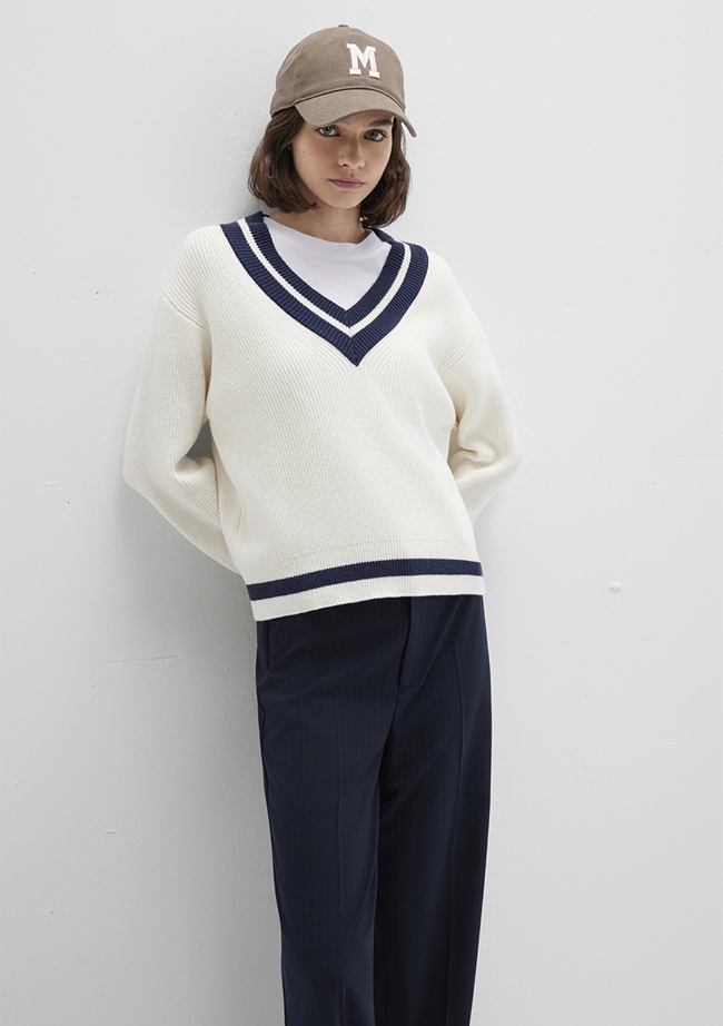  Mavi Ekru Kazak Regular Fit / Normal Kesim 1710705-70057