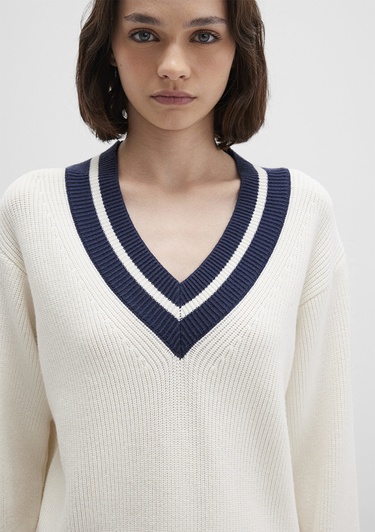  Mavi Ekru Kazak Regular Fit / Normal Kesim 1710705-70057