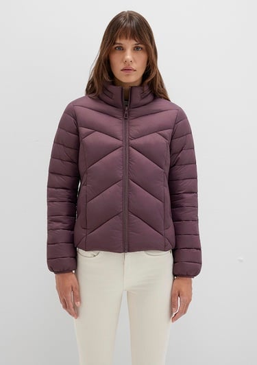  Mavi Dik Yaka Kahverengi Şişme Mont 110698-70260