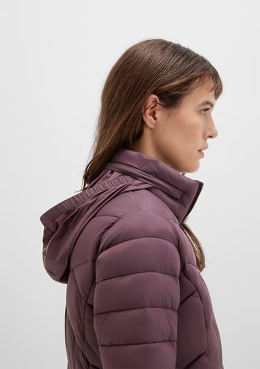  Mavi Dik Yaka Kahverengi Şişme Mont 110698-70260