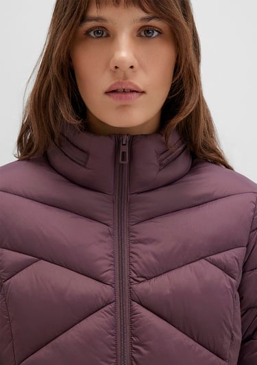  Mavi Dik Yaka Kahverengi Şişme Mont 110698-70260