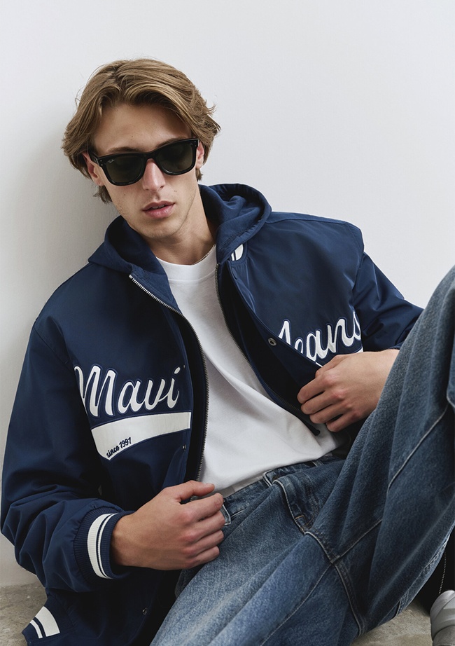  Mavi Mavi Jeans Baskılı Lacivert Kolej Ceket 0110624-89353